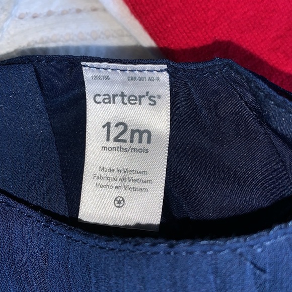 Carter’s, 12-18M, Darling Little Navy Dress, Silky Flowing Delicate Fabric - Picture 8 of 12